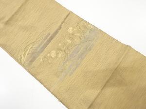 ヱ霞に菊・芒模様織り出し　名古屋帯